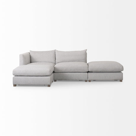 Valence 4 Piece Light Gray Modular Sofa Set (Included 2 x Ottoman) by Mercana at Eve Furniture