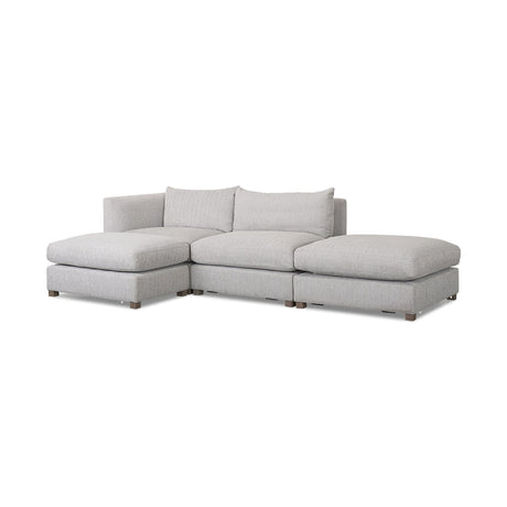 Valence 4 Piece Light Gray Modular Sofa Set (Included 2 x Ottoman) by Mercana at Eve Furniture