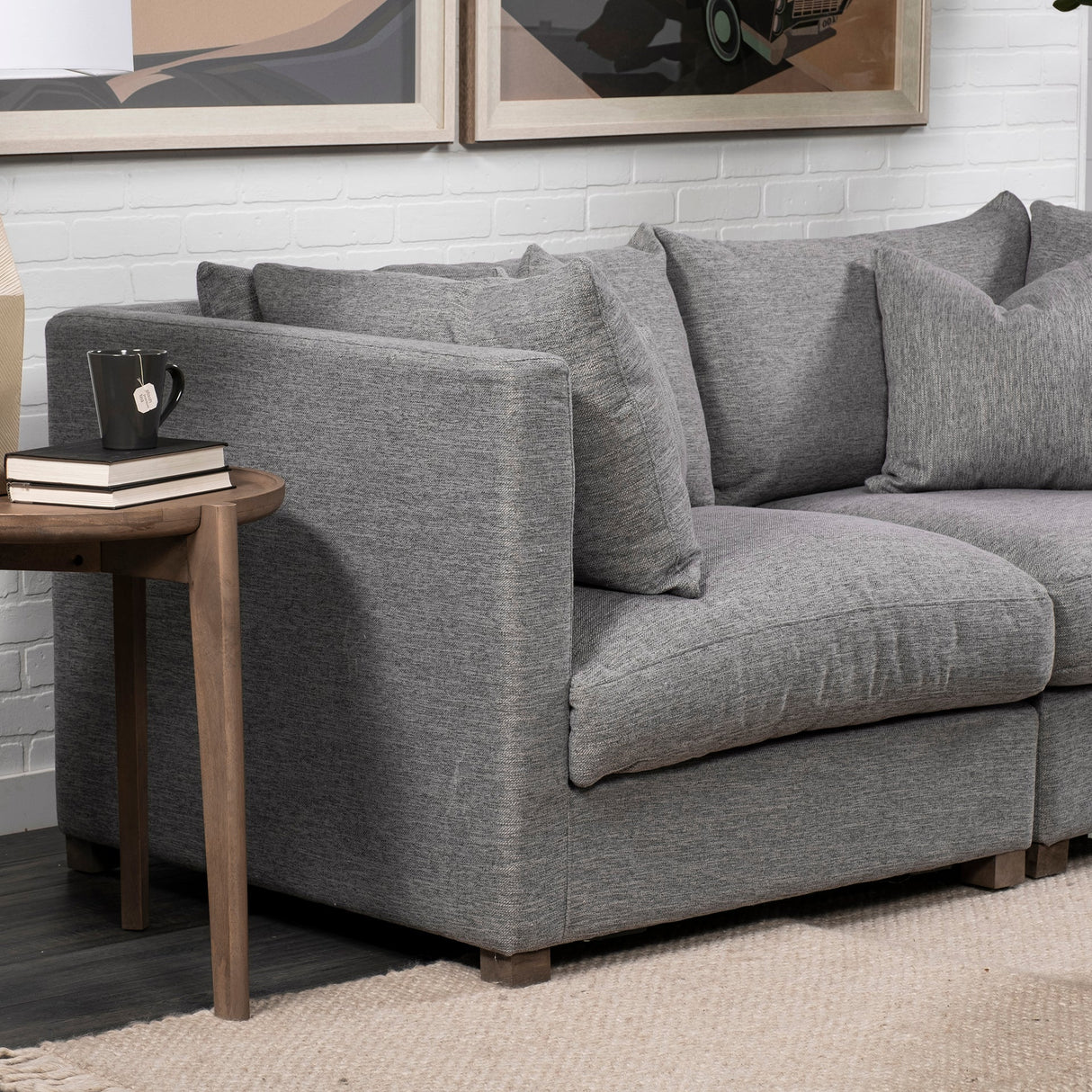 Valence Castlerock Gray Corner Sectional Piece by Mercana at Eve Furniture