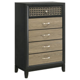 Valencia 5-drawer Chest Light Brown and Black