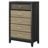 Valencia 5-drawer Chest Light Brown and Black