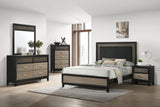 Valencia 6-drawer Dresser Light Brown and Black