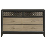 Valencia 6-drawer Dresser Light Brown and Black