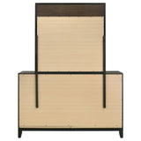 Valencia 6-drawer Dresser with Mirror Light Brown and Black