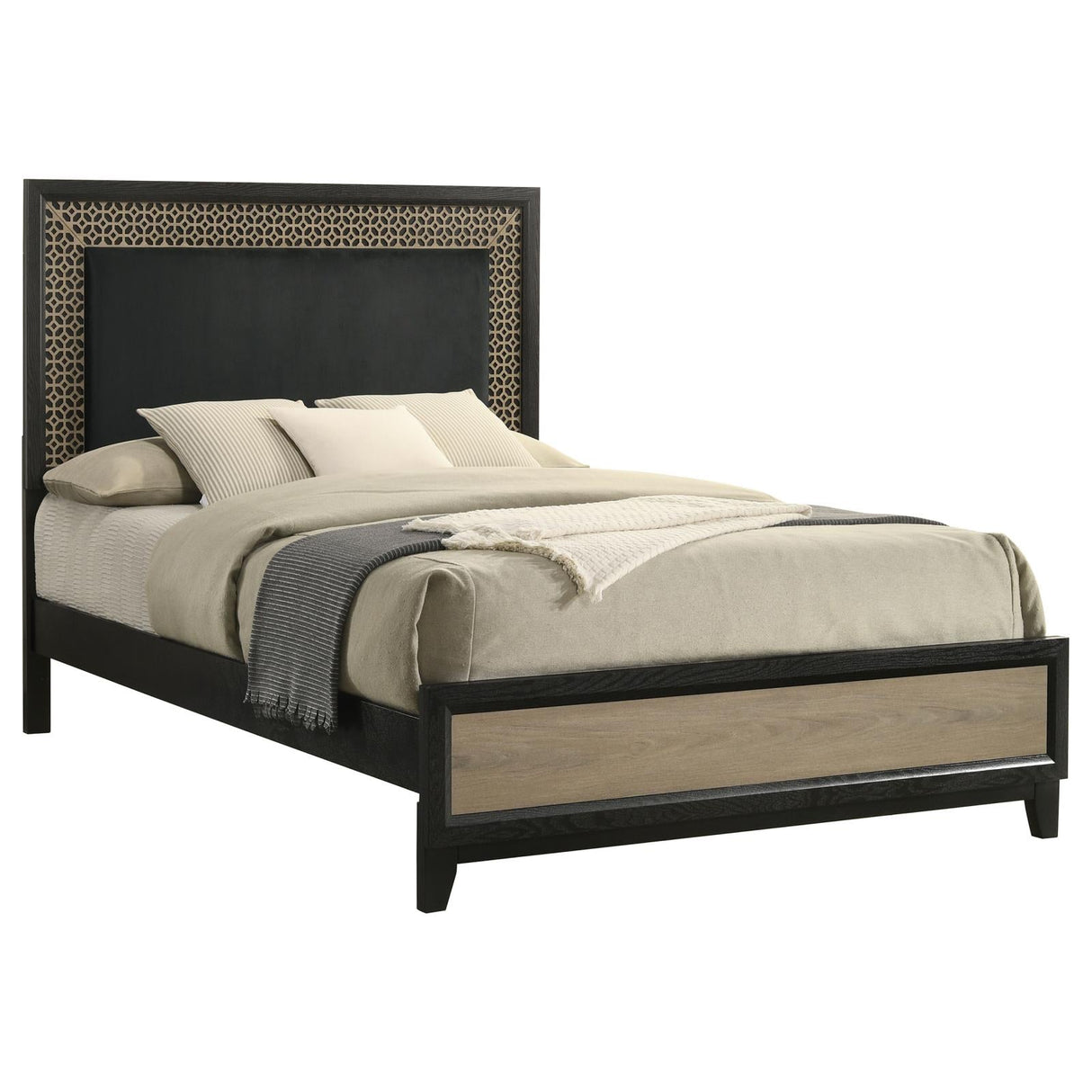 Valencia Eastern King Bed Light Brown and Black