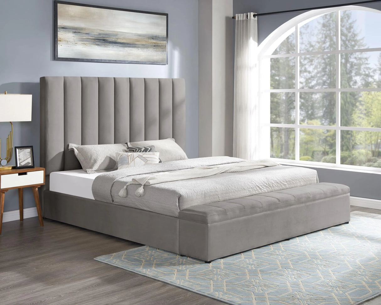Valencia Gray Queen Platform Bed by Happy Homes at Eve Furniture