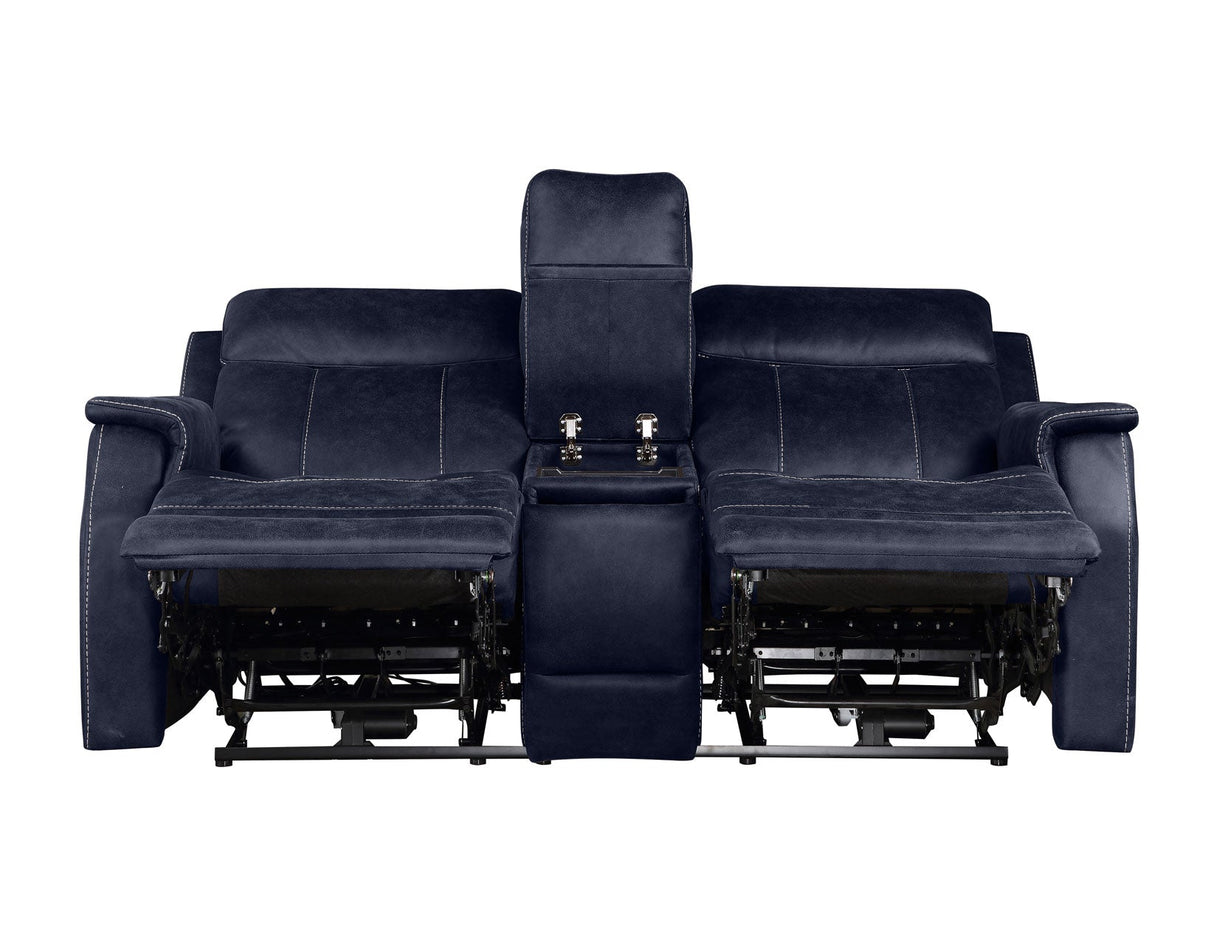 Valencia Ocean Blue 3-Piece Dual Power Reclining Set by Steve Silver at Eve Furniture