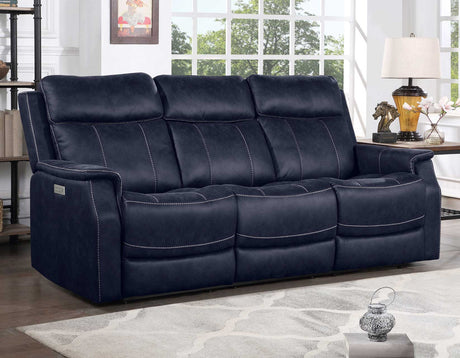 Valencia Ocean Blue 3-Piece Dual Power Reclining Set by Steve Silver at Eve Furniture