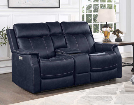 Valencia Ocean Blue 3-Piece Dual Power Reclining Set by Steve Silver at Eve Furniture