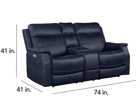 Valencia Ocean Blue 3-Piece Dual Power Reclining Set by Steve Silver at Eve Furniture