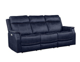 Valencia Ocean Blue 3-Piece Dual Power Reclining Set by Steve Silver at Eve Furniture