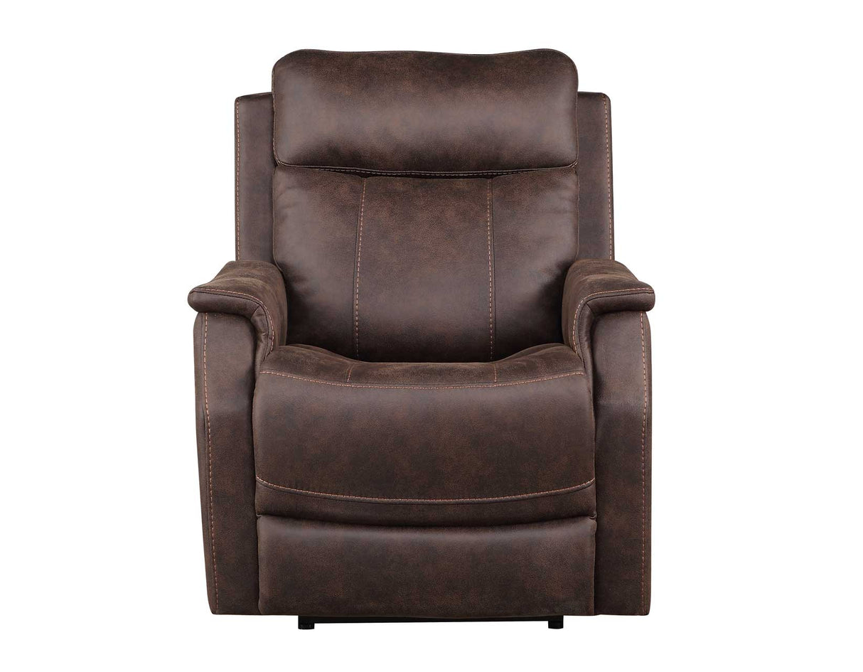 Valencia Walnut Dual-Power Leatherette Recliner by Steve Silver at Eve Furniture