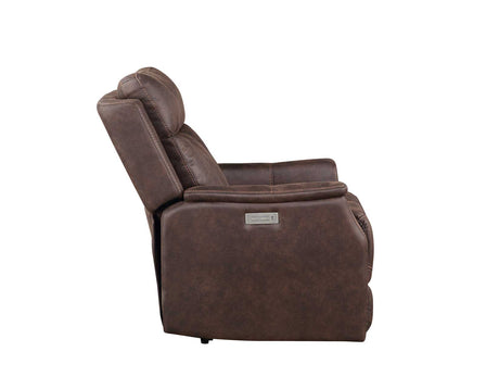 Valencia Walnut Dual-Power Leatherette Recliner by Steve Silver at Eve Furniture