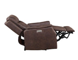 Valencia Walnut Dual-Power Leatherette Recliner by Steve Silver at Eve Furniture