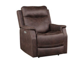 Valencia Walnut Dual-Power Leatherette Recliner by Steve Silver at Eve Furniture