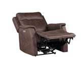 Valencia Walnut Dual-Power Leatherette Recliner by Steve Silver at Eve Furniture