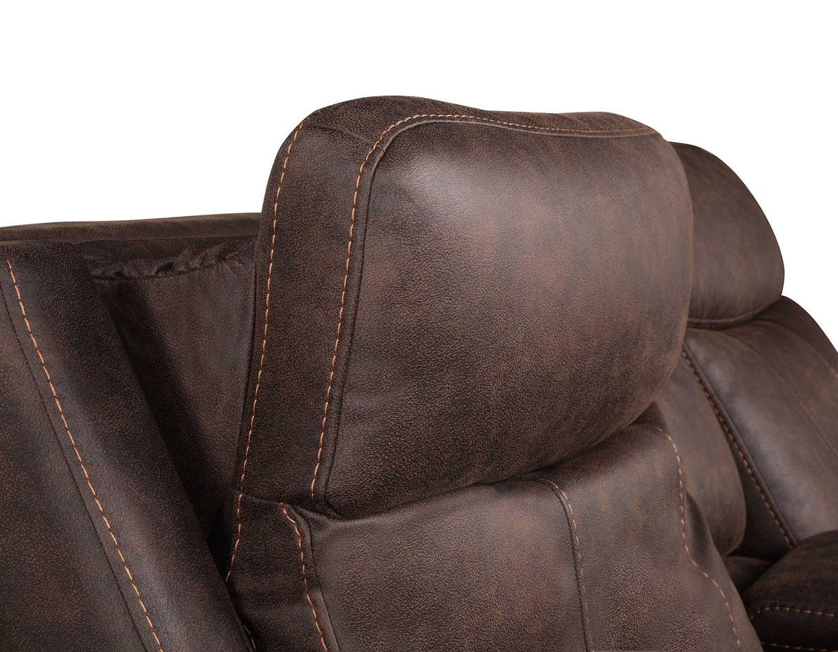Valencia Walnut Dual-Power Leatherette Recliner by Steve Silver at Eve Furniture