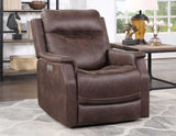 Valencia Walnut Dual-Power Leatherette Recliner by Steve Silver at Eve Furniture