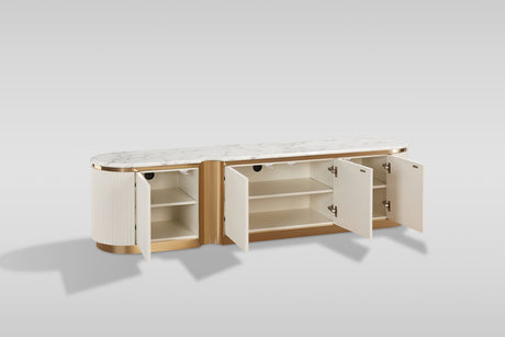 Valente Cream White TV Console by New Era Innovations at Eve Furniture