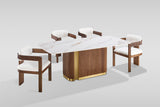 Valente (White/Walnut) Dining Room Set by New Era Innovations at Eve Furniture
