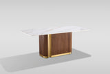 Valente (White/Walnut) Dining Room Set by New Era Innovations at Eve Furniture