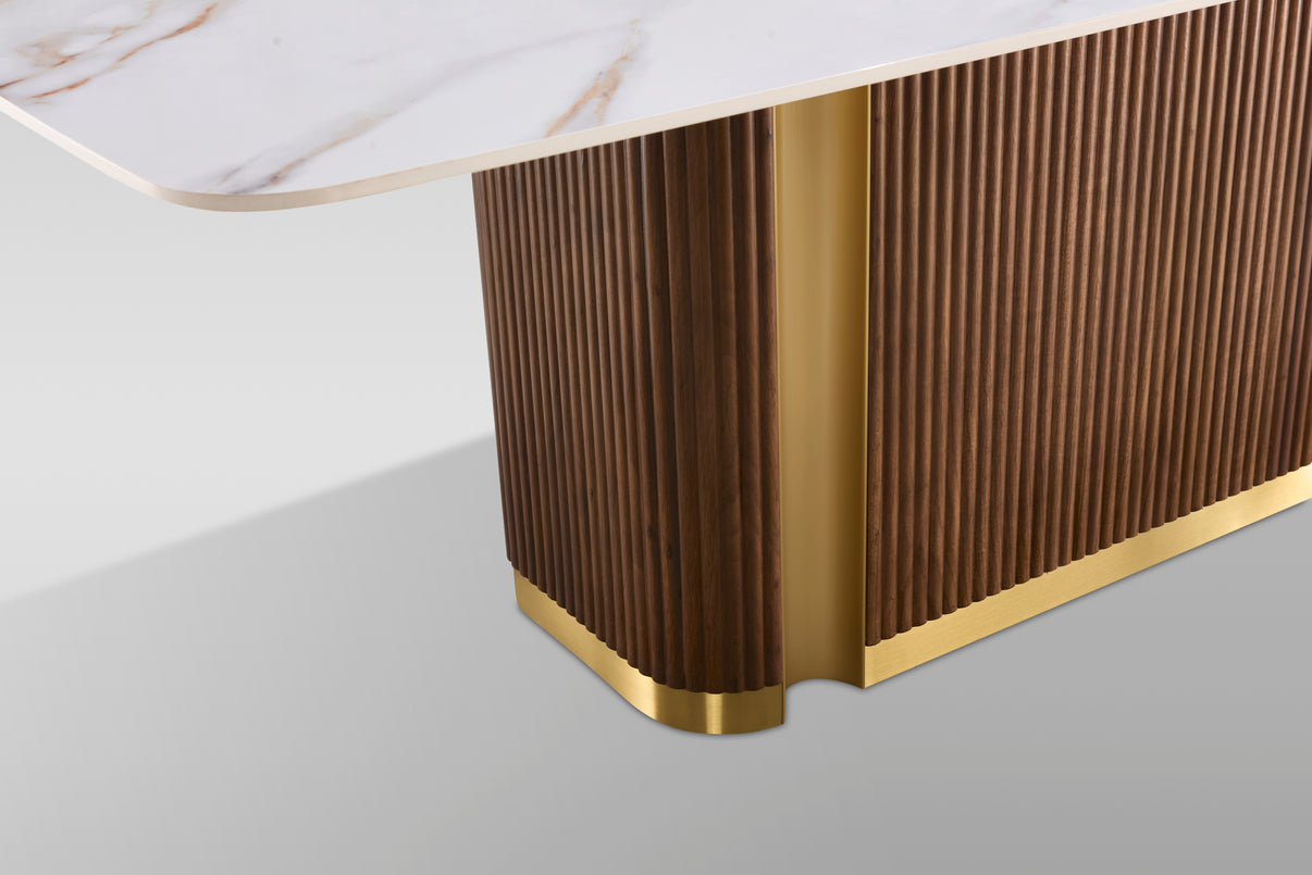 Valente (White/Walnut) Dining Room Set by New Era Innovations at Eve Furniture