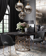Valentina 57" Black Acacia Round Dining Table by TOV Furniture at Eve Furniture