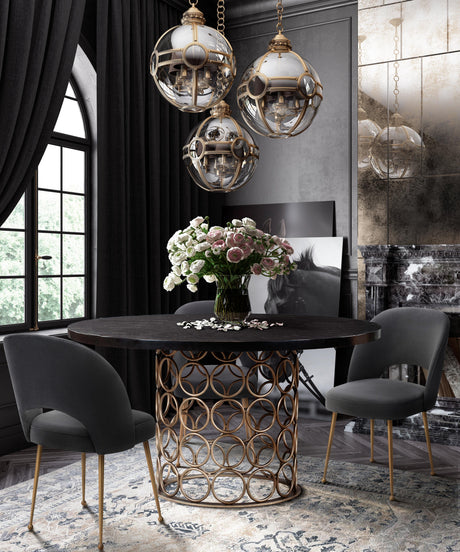 Valentina 57" Black Acacia Round Dining Table by TOV Furniture at Eve Furniture
