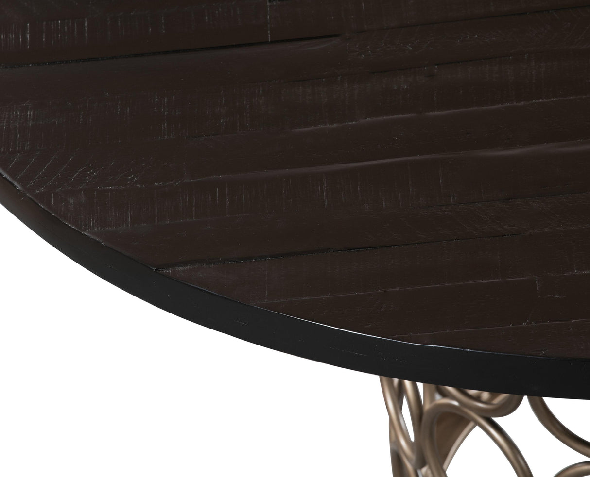 Valentina 57" Black Acacia Round Dining Table by TOV Furniture at Eve Furniture