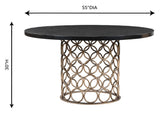 Valentina 57" Black Acacia Round Dining Table by TOV Furniture at Eve Furniture