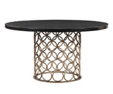 Valentina 57" Black Acacia Round Dining Table by TOV Furniture at Eve Furniture