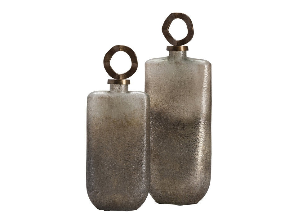 Valentina Gold/Gray Covered Vases by Crestview at Eve Furniture