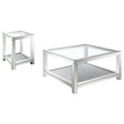 Valentina Silver 2-Piece Mirrored Coffee and End Table Set by Coaster at Eve Furniture