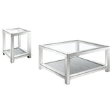 Valentina Silver 2-Piece Mirrored Coffee and End Table Set by Coaster at Eve Furniture