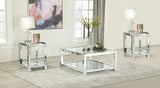 Valentina Silver 3-Piece Mirrored Coffee and End Table Set by Coaster at Eve Furniture