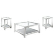 Valentina Silver 3-Piece Mirrored Coffee and End Table Set by Coaster at Eve Furniture