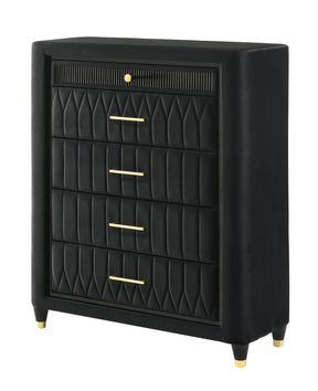 Valeria Black Chest by Crown Mark at Eve Furniture