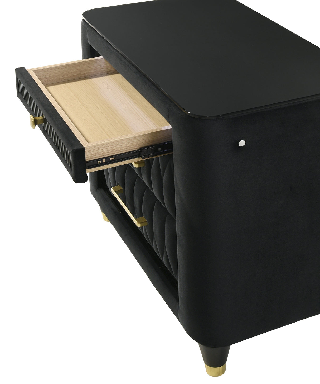 Valeria Black Nightstand by Crown Mark at Eve Furniture