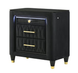 Valeria Black Nightstand by Crown Mark at Eve Furniture