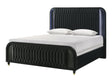 Valeria Black Upholstered LED King Bed by Crown Mark at Eve Furniture