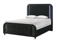 Valeria Black Upholstered LED Queen Bed by Crown Mark at Eve Furniture