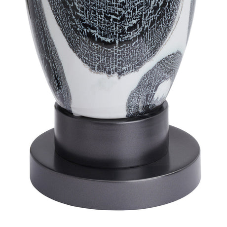 Valerie White/Blue/Black Table Lamp by Crestview at Eve Furniture