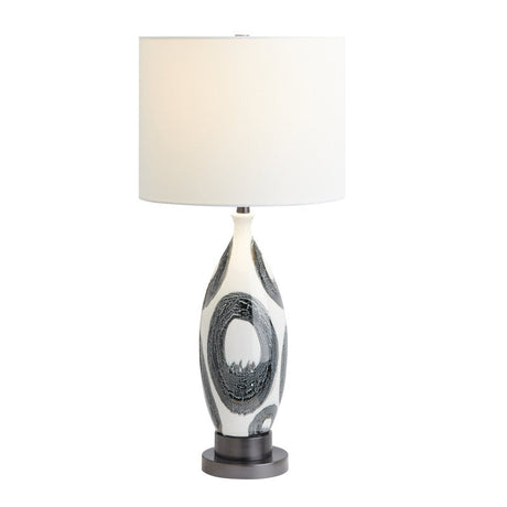 Valerie White/Blue/Black Table Lamp by Crestview at Eve Furniture