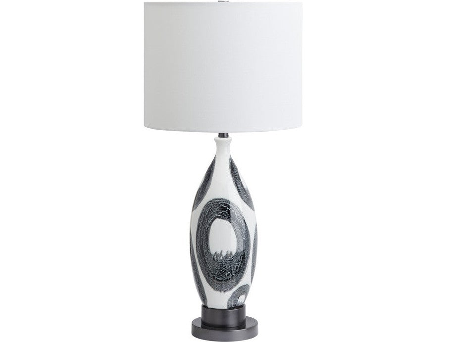 Valerie White/Blue/Black Table Lamp by Crestview at Eve Furniture