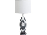 Valerie White/Blue/Black Table Lamp by Crestview at Eve Furniture