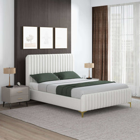 Valery King Size Cream Boucle Platform Bed by Ashcroft Furniture at Eve Furniture