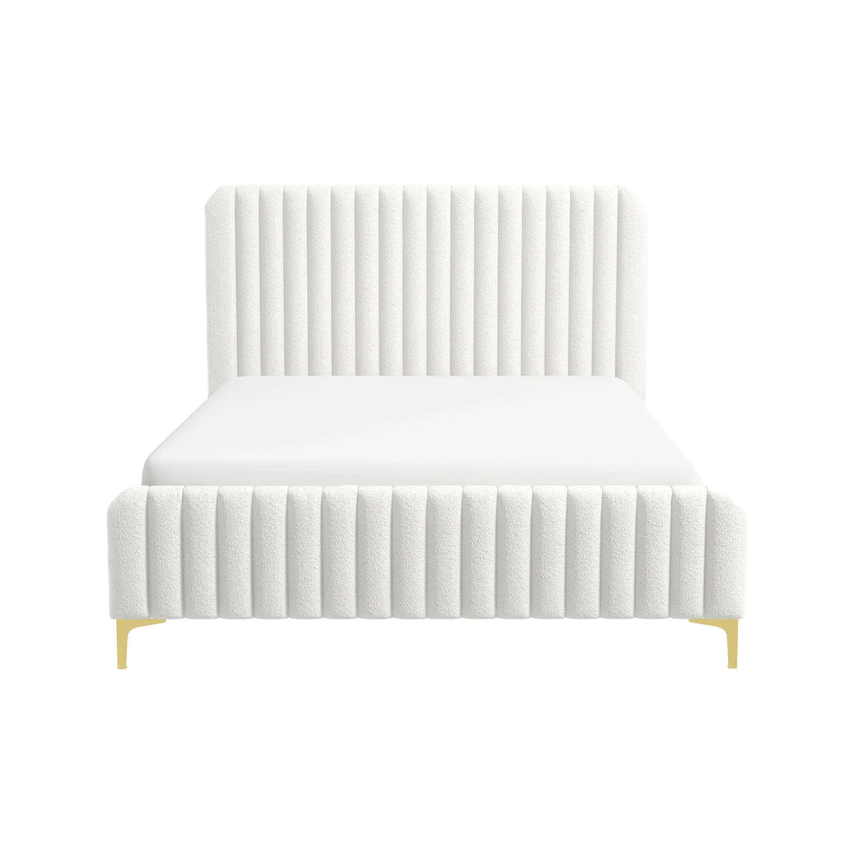 Valery King Size Cream Boucle Platform Bed by Ashcroft Furniture at Eve Furniture