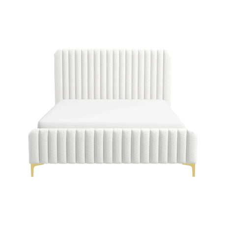 Valery King Size Cream Boucle Platform Bed by Ashcroft Furniture at Eve Furniture