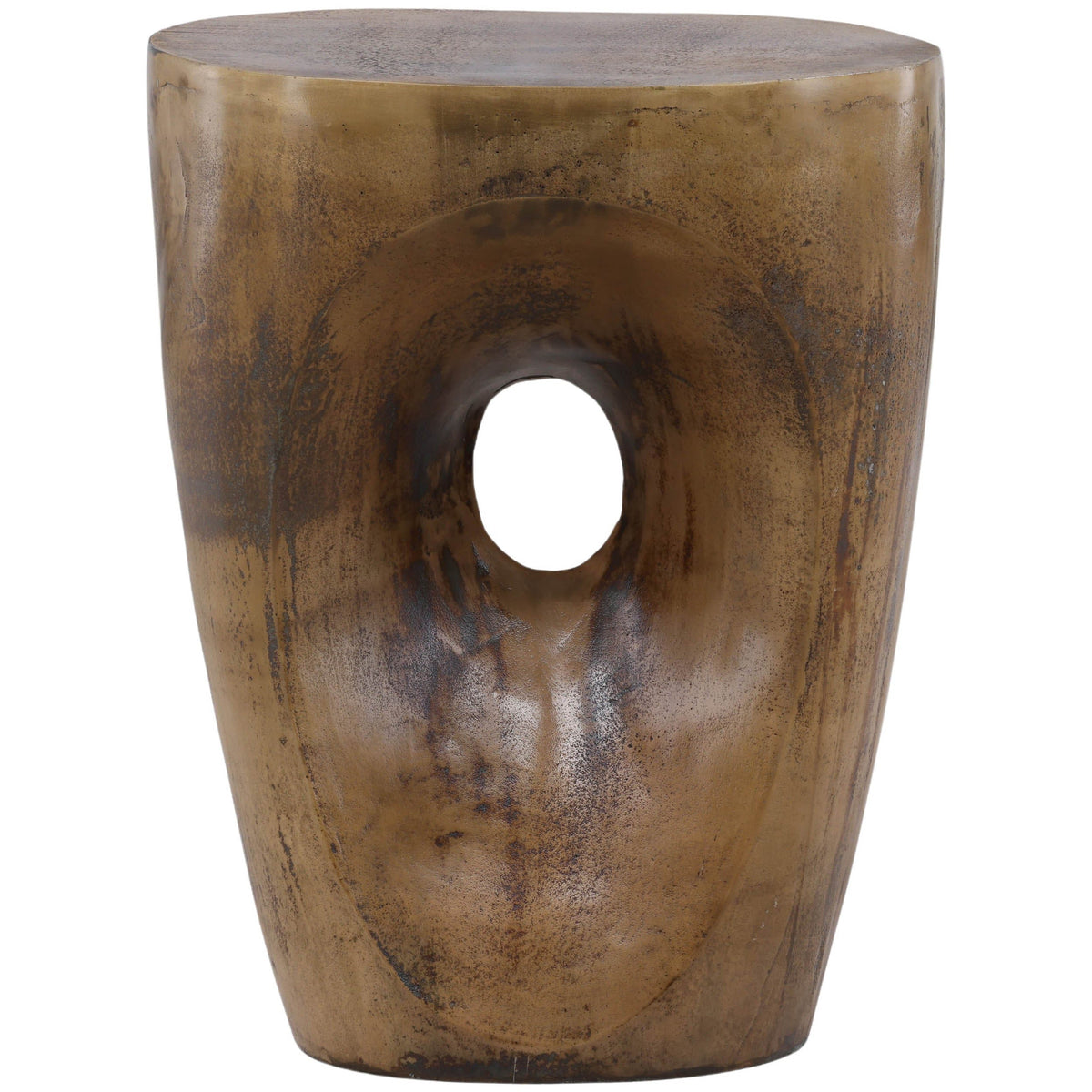 Valkyr Side Table, Antique Brass by Dovetail at Eve Furniture
