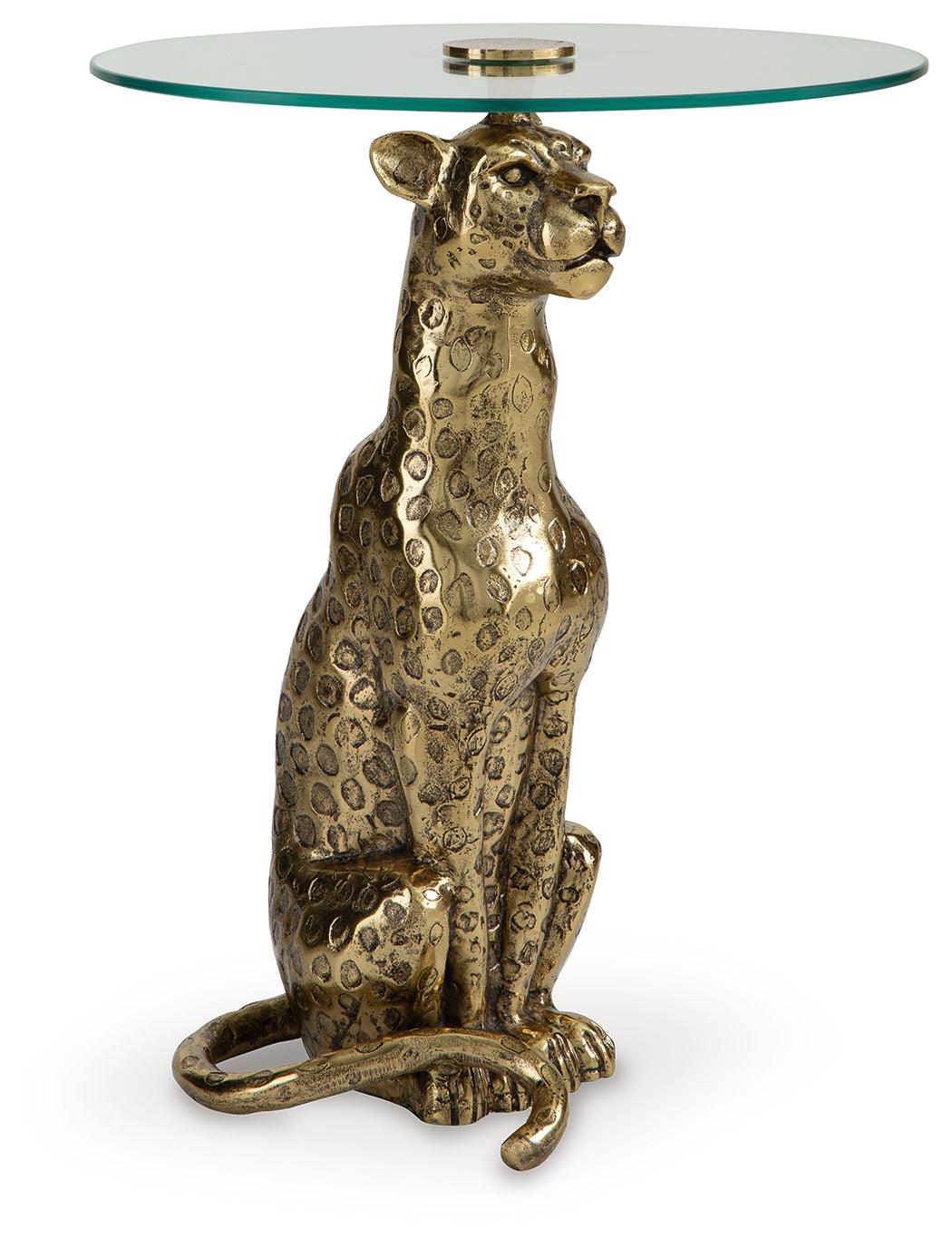 Vallain Antique Gold Finish Accent Table by Ashley at Eve Furniture